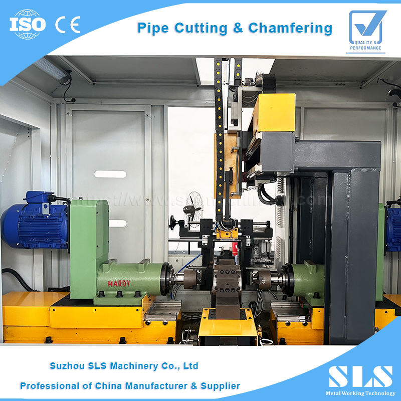 SLS Efficiency Precision CNC Automatic Type Cuting and Chamfering Machine | La ligne de production complète des solutions de coupure de tube