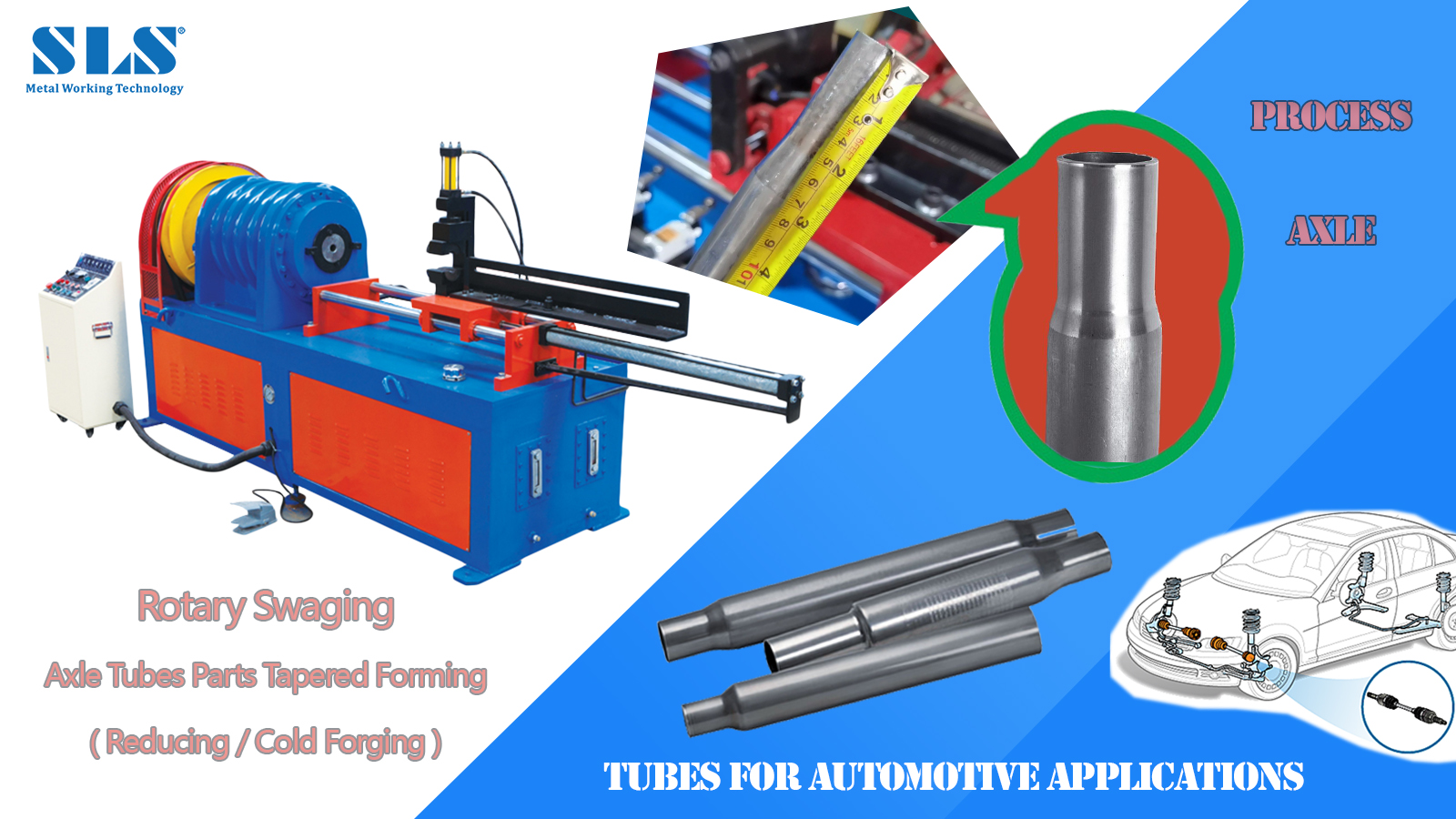 Machine de swagage rotative de tuyau - pièces automobiles Aile Tapiner / Tube End Diamètre Réduction de la réduction