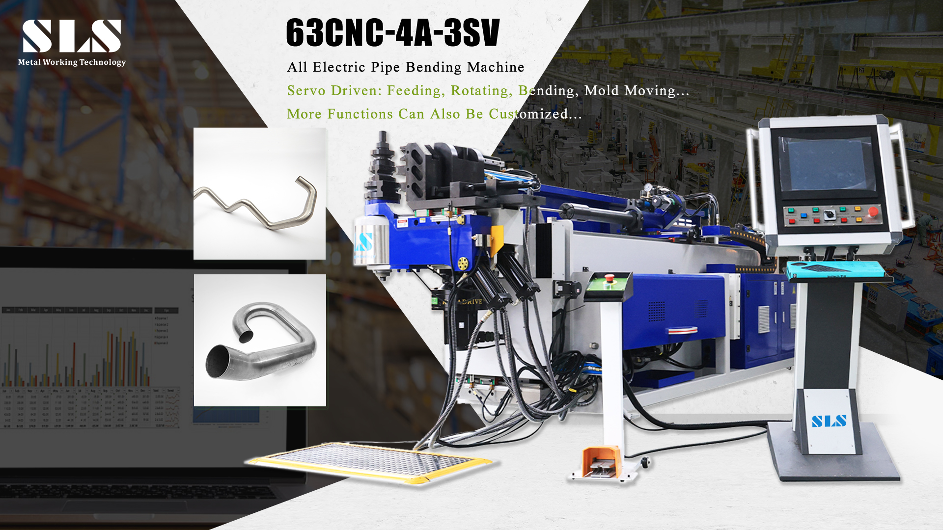 SLS 63CNC-4A-3SV Machine de flexion des tuyaux | Qu'est-ce que la machine de flexion automatique à tube électrique automatique complète?