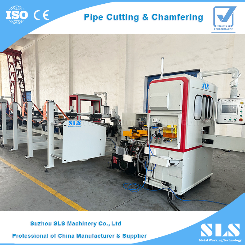 SLS Efficiency Precision CNC Automatic Type Cuting and Chamfering Machine | La ligne de production complète des solutions de coupure de tube