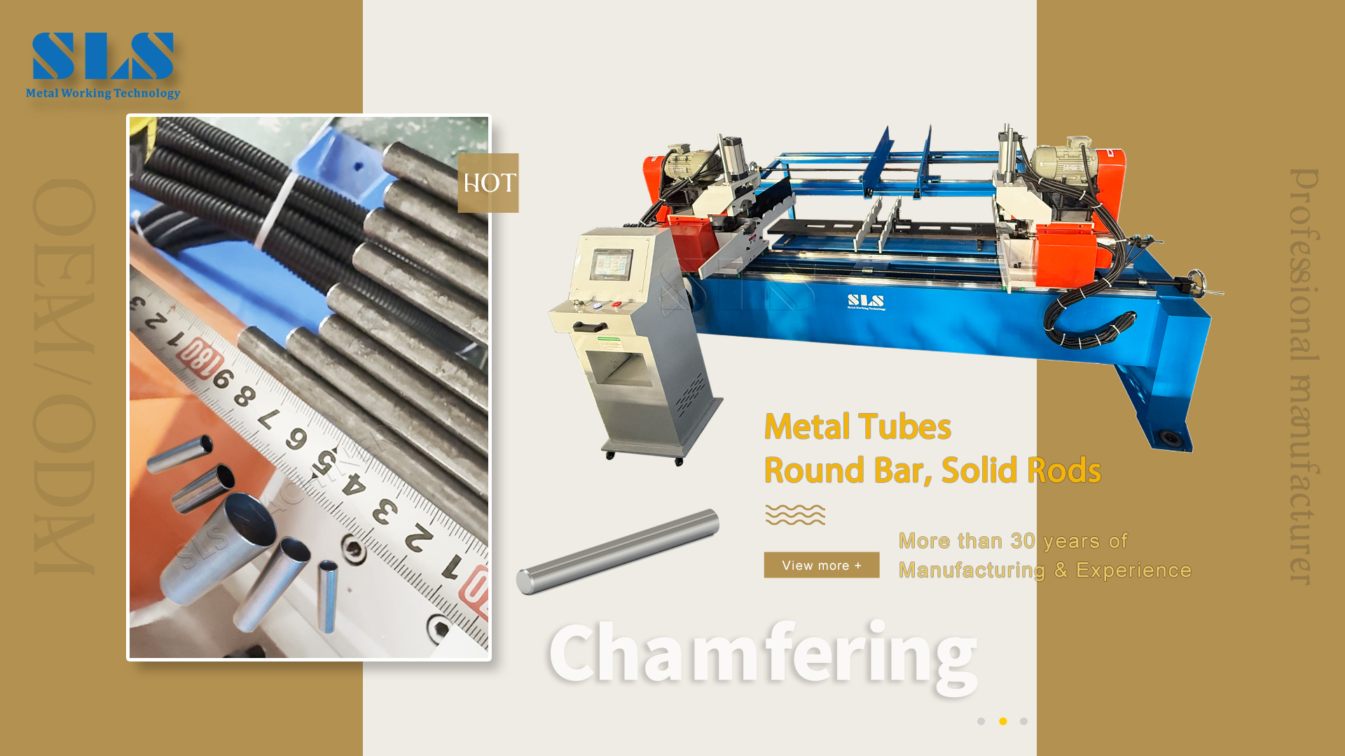 Tube MS, tuyaux, barre ronde, machine de chanfreinage à tiges solides - Bandage des deux extrémités.