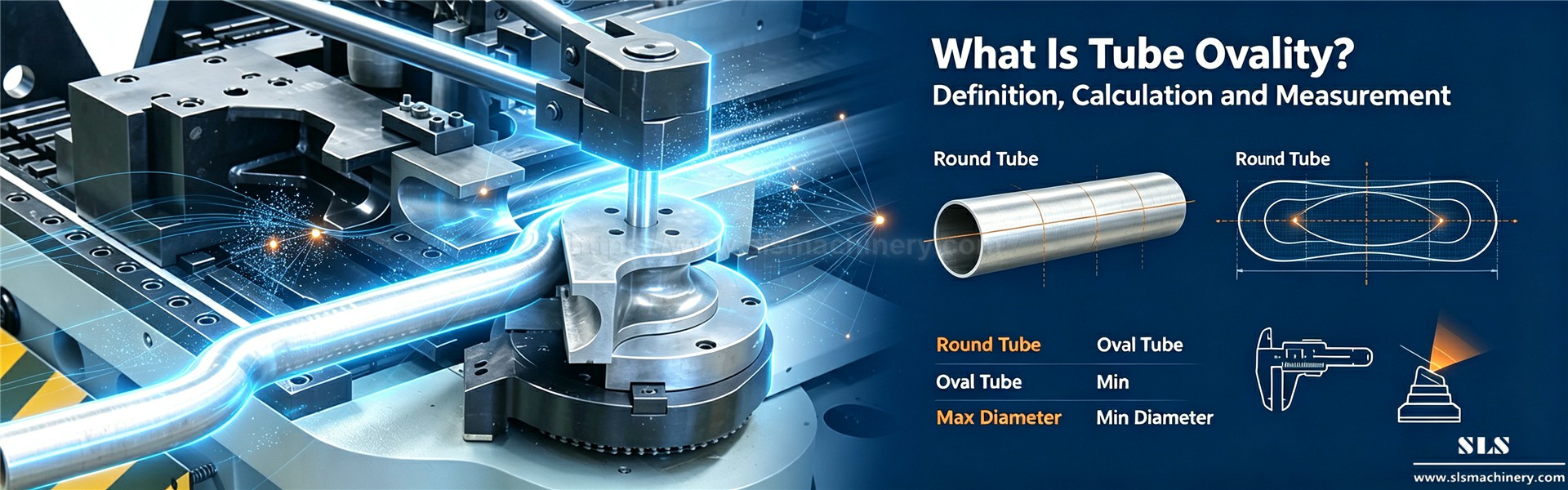 02. Ovalit&eacute; des tubes dans les causes, impacts et solutions de contr&ocirc;le total du cintrage de tubes CNC. SLS